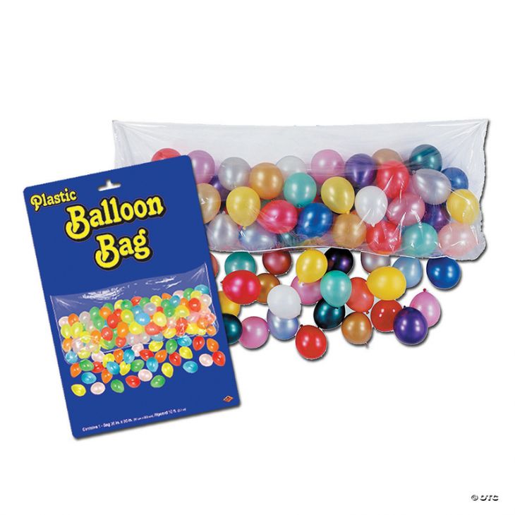Decorating Kit: The Plastic Balloon Bag Drop with 100 Balloons main image